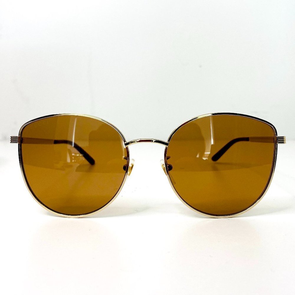 NWT Gucci GG0807SA-002 Gold Oversized 58mm Sunglasses - Picture 3 of 11